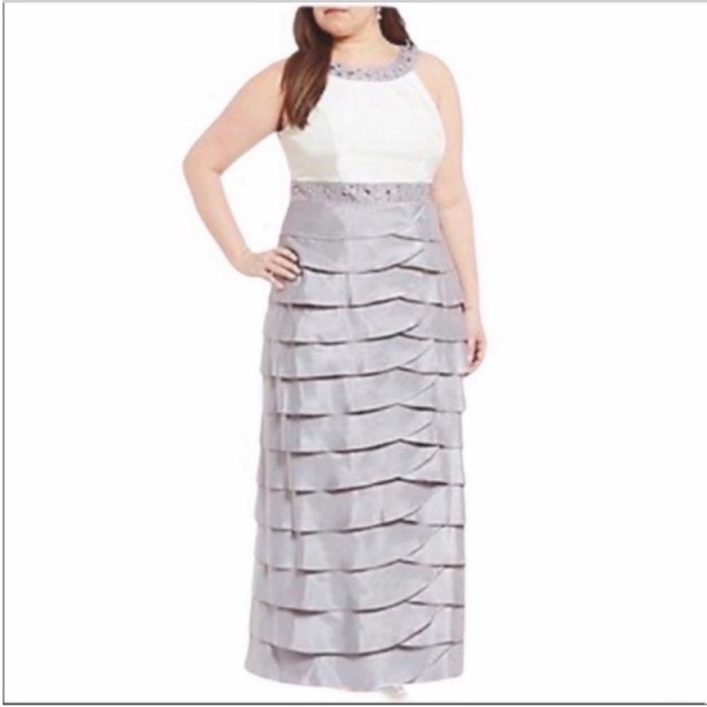 JESSICA HOWARD tiered ruffles column formal dress NEW